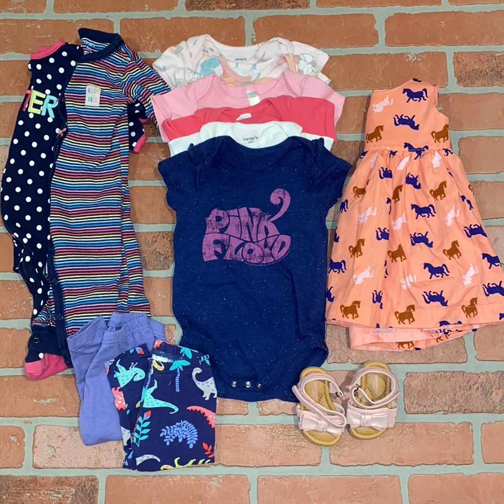 Babygirl 6m spring/summer footie & onesie bundle!!